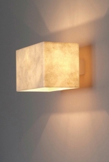 Contemporary Paper Wall Light, Designer Wall Applique in eucalyptus paper by Hannah Woodhouse
