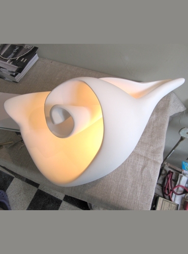 Beautiful plaster sculptural shell table lamp made by artist and lamp maker Hannah Woodhouse, the Graciela is available as a sculpture, a wall light or table lamp.
